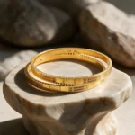 Engraved Gold Bangle Pair