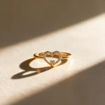 Open Heart Stone Set Ring