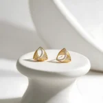 Trillion Ribbed Stud Earrings