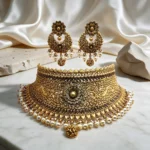 Antique Pearl Fringe Bridal Choker Set